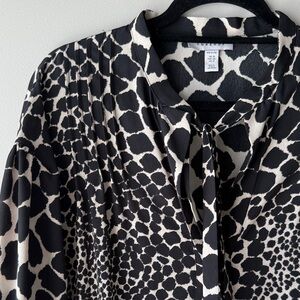 Topshop Monochrome Animal Print Dress size 12P black and cream
